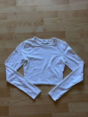 Cotton On White Long-Sleeve Crop Top